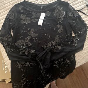 NWT WHBM sequined top - XS